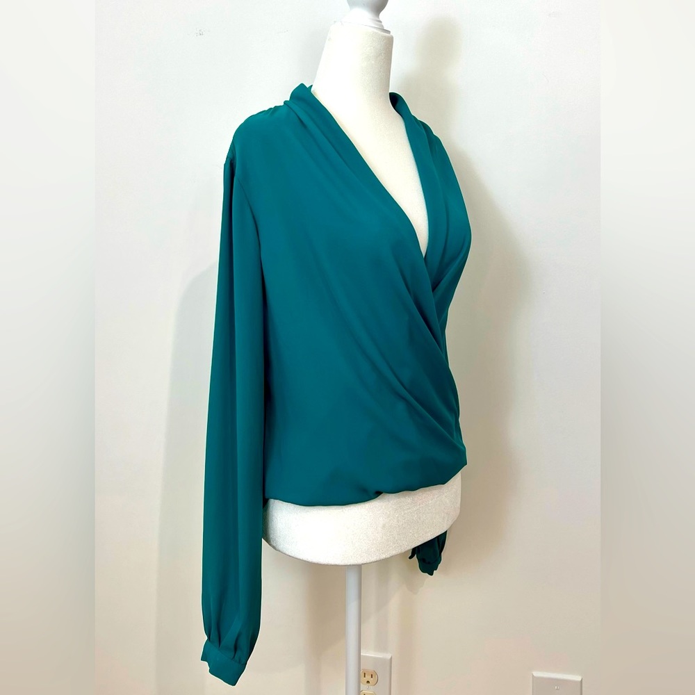 Teal Veronica & Stella Semi Sheer Twisted Front Top from Nordstrom